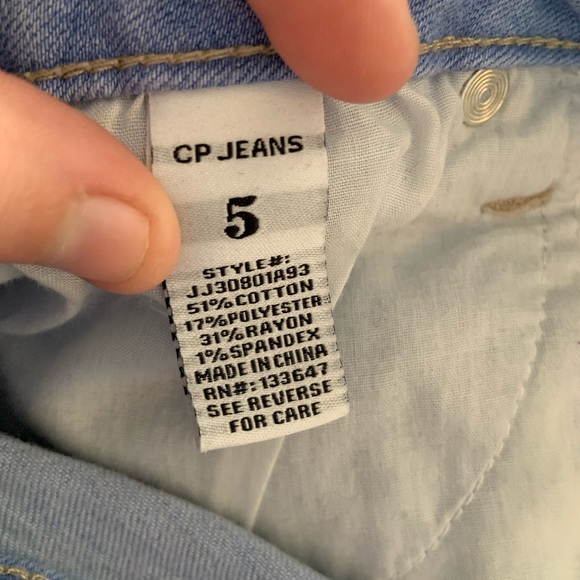 CP Jeans Blue Cut Off Denim Shorts size 5 - Picture 3 of 8